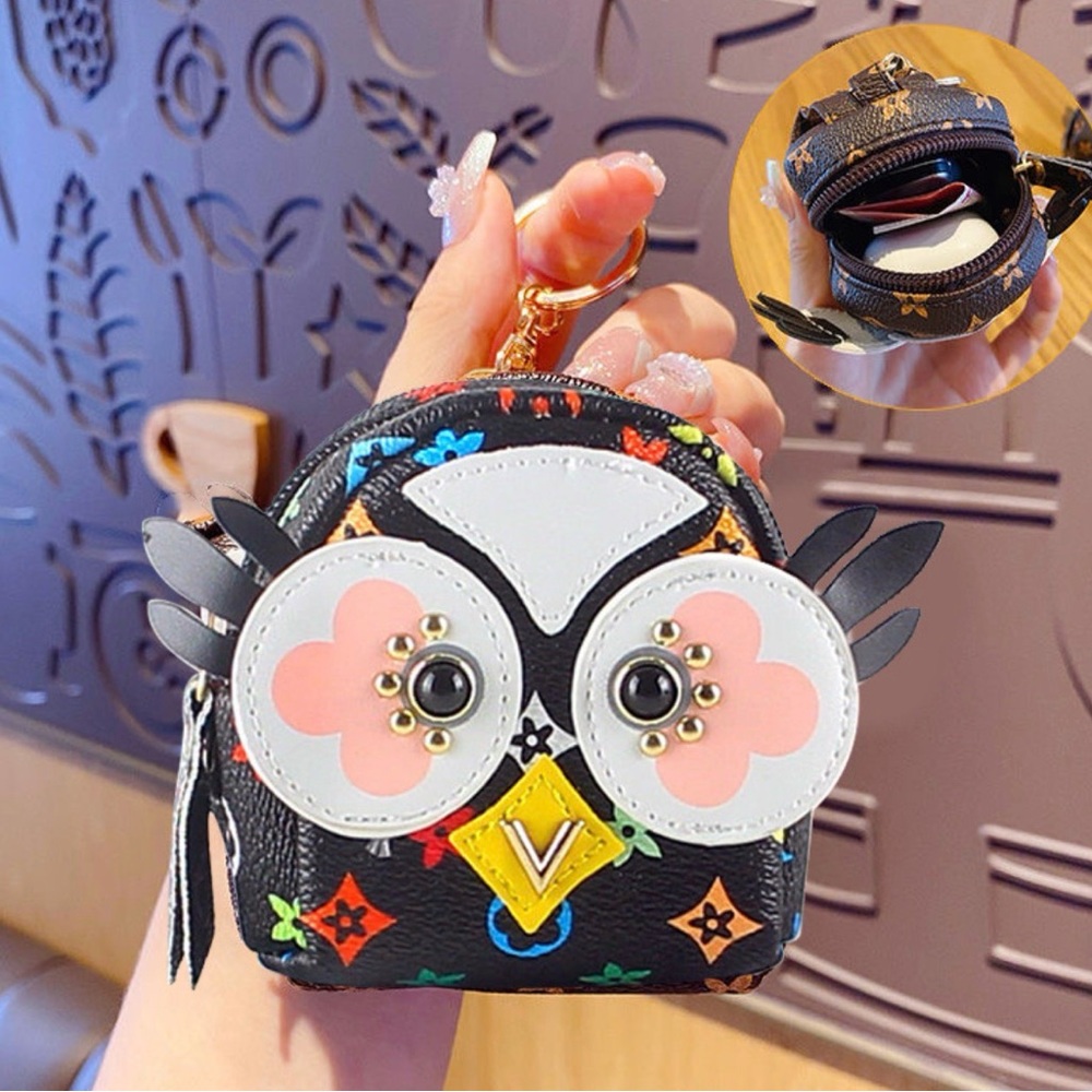 Colorful Owl Mini Backpack Keychain